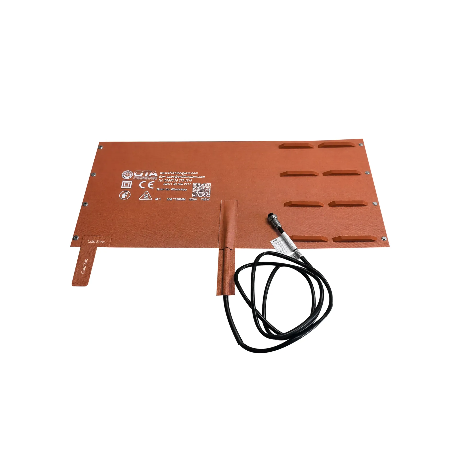 OTA Fiberglass Matrix بطانية تسخين أنابيب الألياف الزجاجية 350x750mm