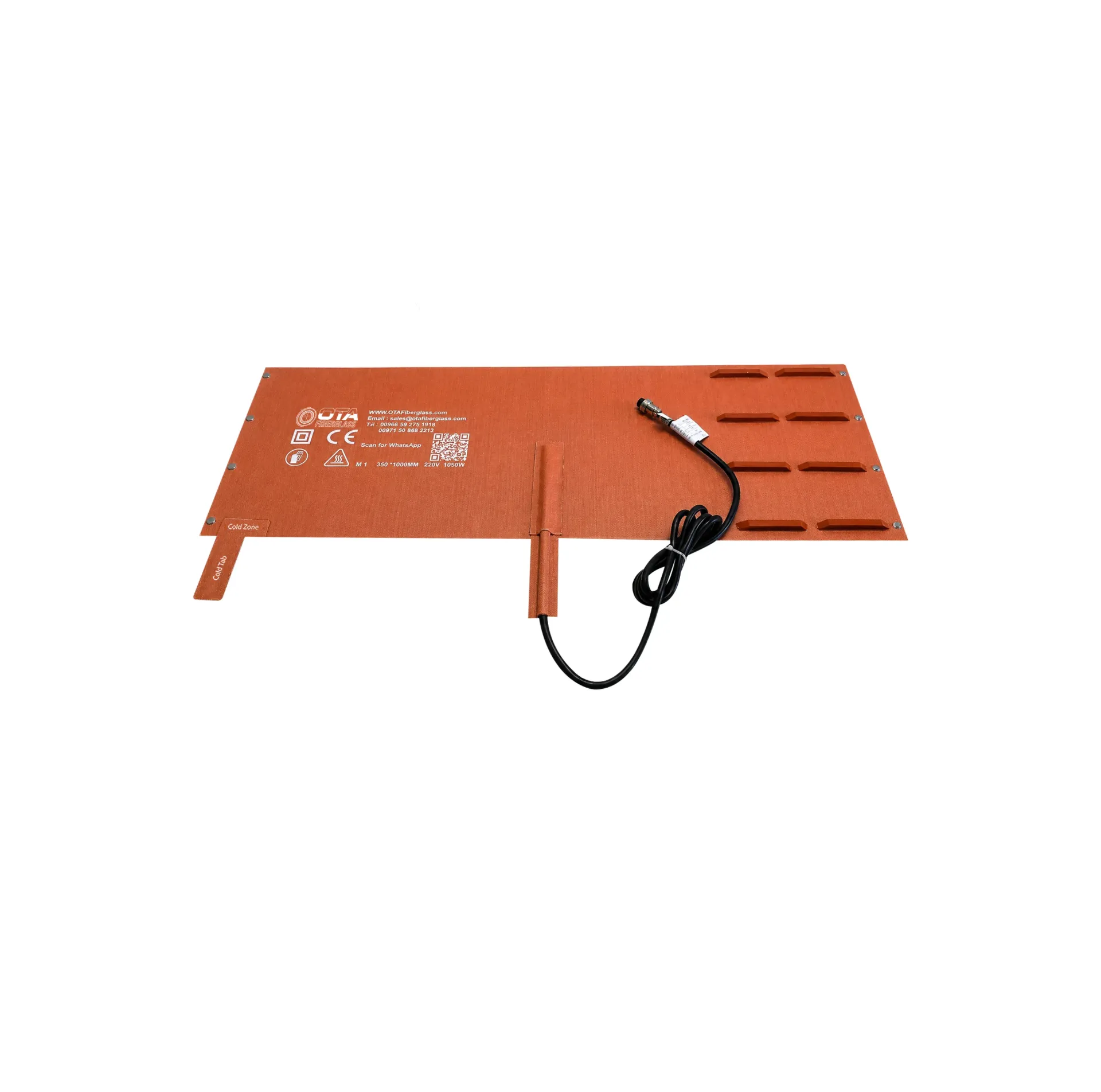 OTA Fiberglass Matrix بطانية تسخين أنابيب الألياف الزجاجية 350x1000mm